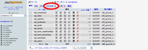 管理ツール~phpMyAdmin